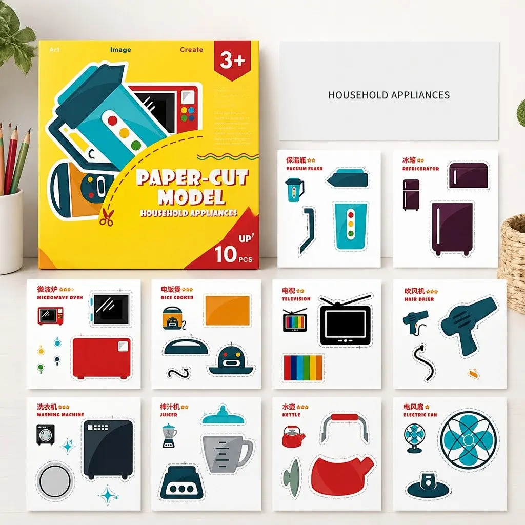 Craft Set for Kids with Safe Scissors and Templates