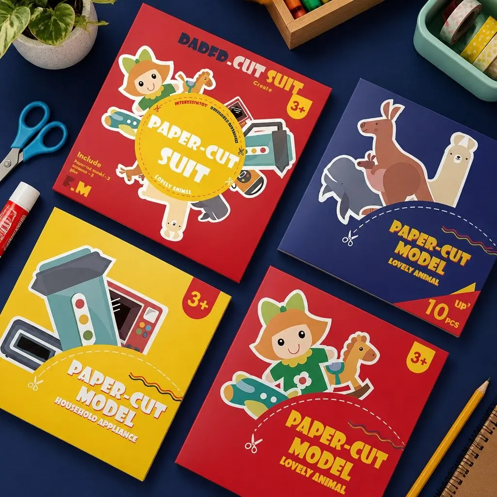 Craft Set for Kids with Safe Scissors and Templates