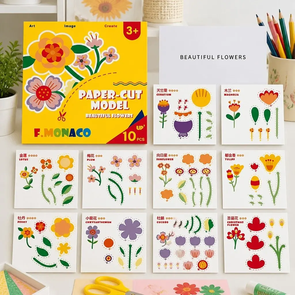 Creative Children's Paper Cutting Craft Kit with Scissors
