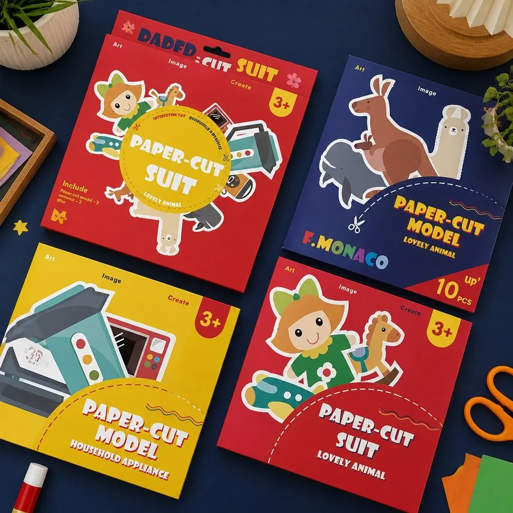 Creative Children's Paper Cutting Craft Kit with Scissors
