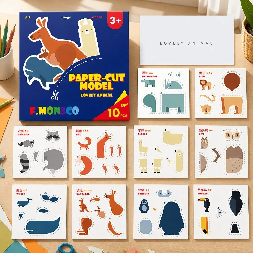Children's Paper Cutting Kit with Safe Scissors