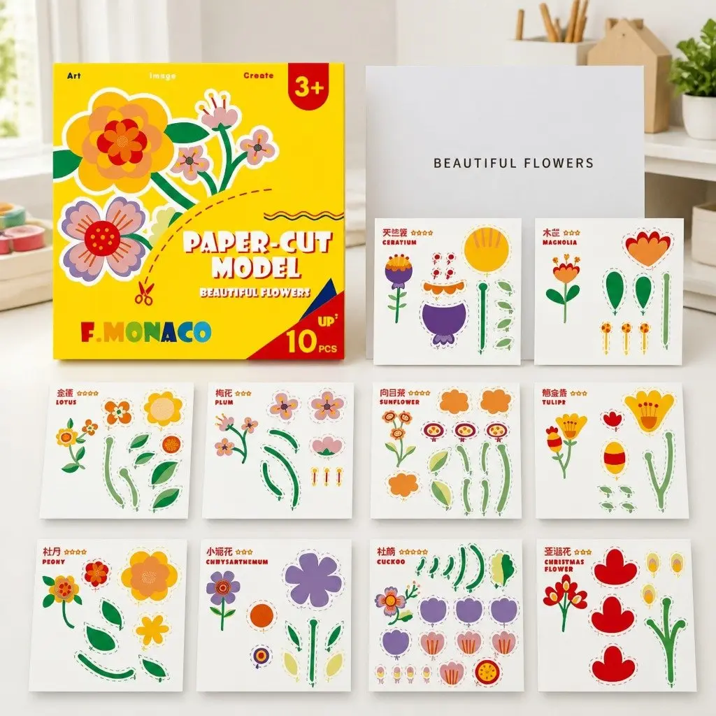 Children's Paper Cutting Kit with Safe Scissors