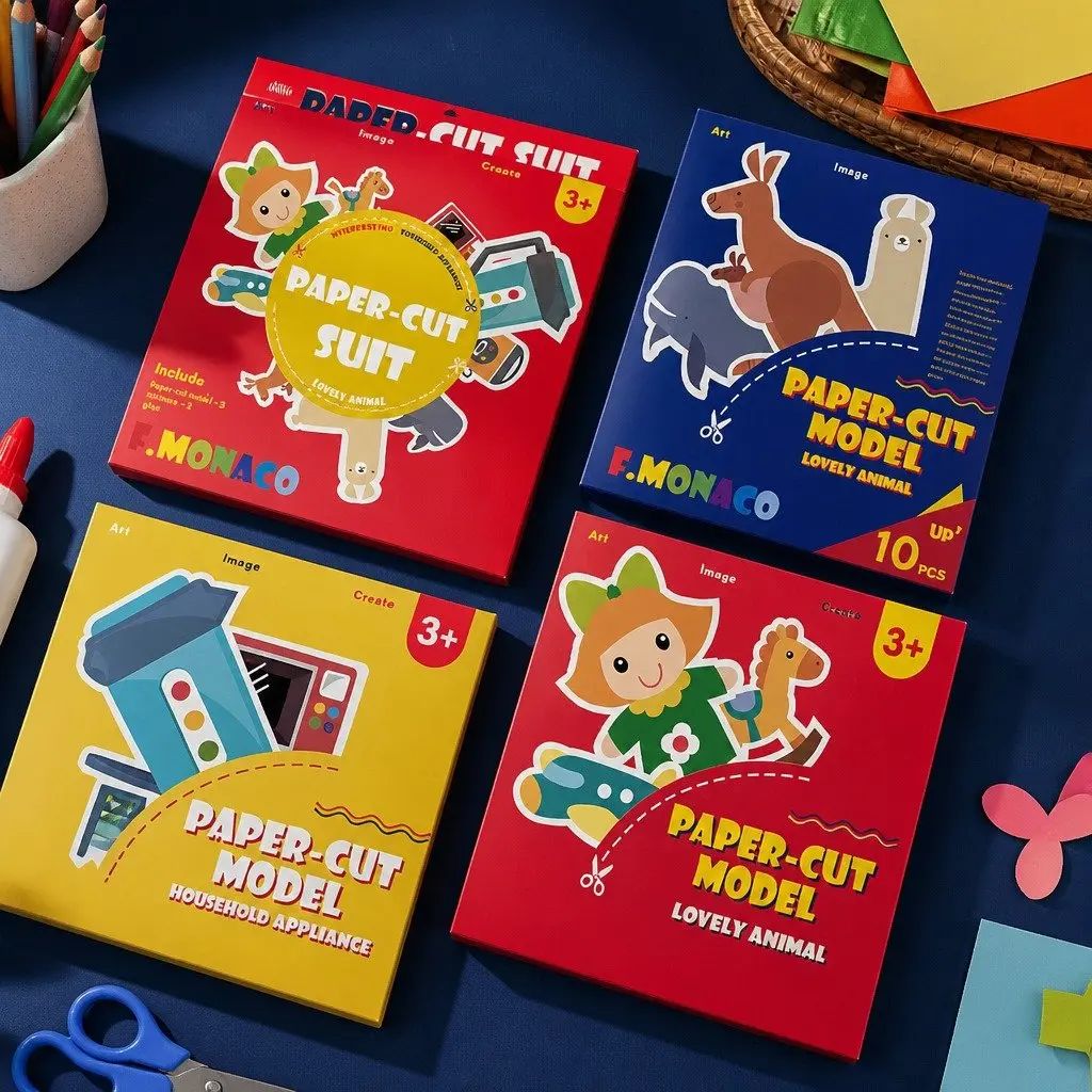 Children's Paper Cutting Kit with Safe Scissors