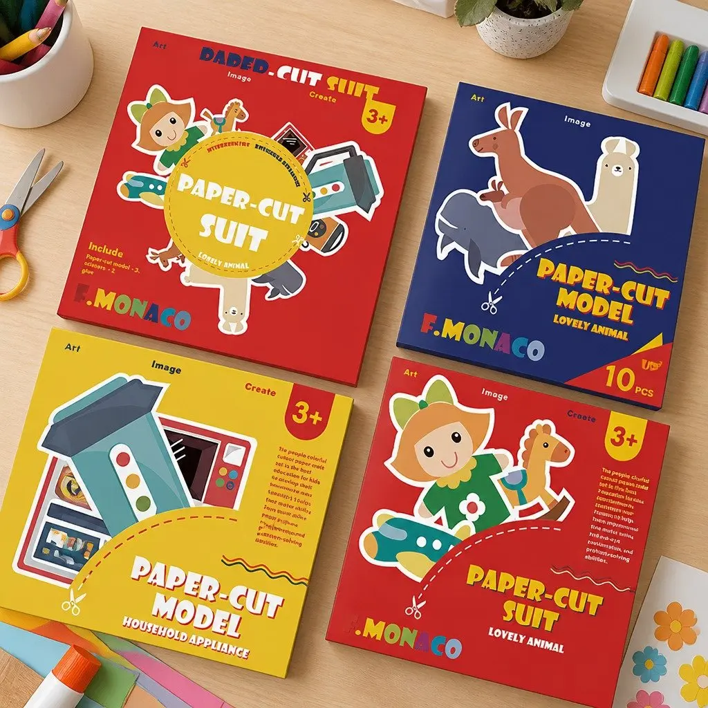 Paper Cut Craft Set Paper 3 Pack Kids Flower Food Outdoor Theme