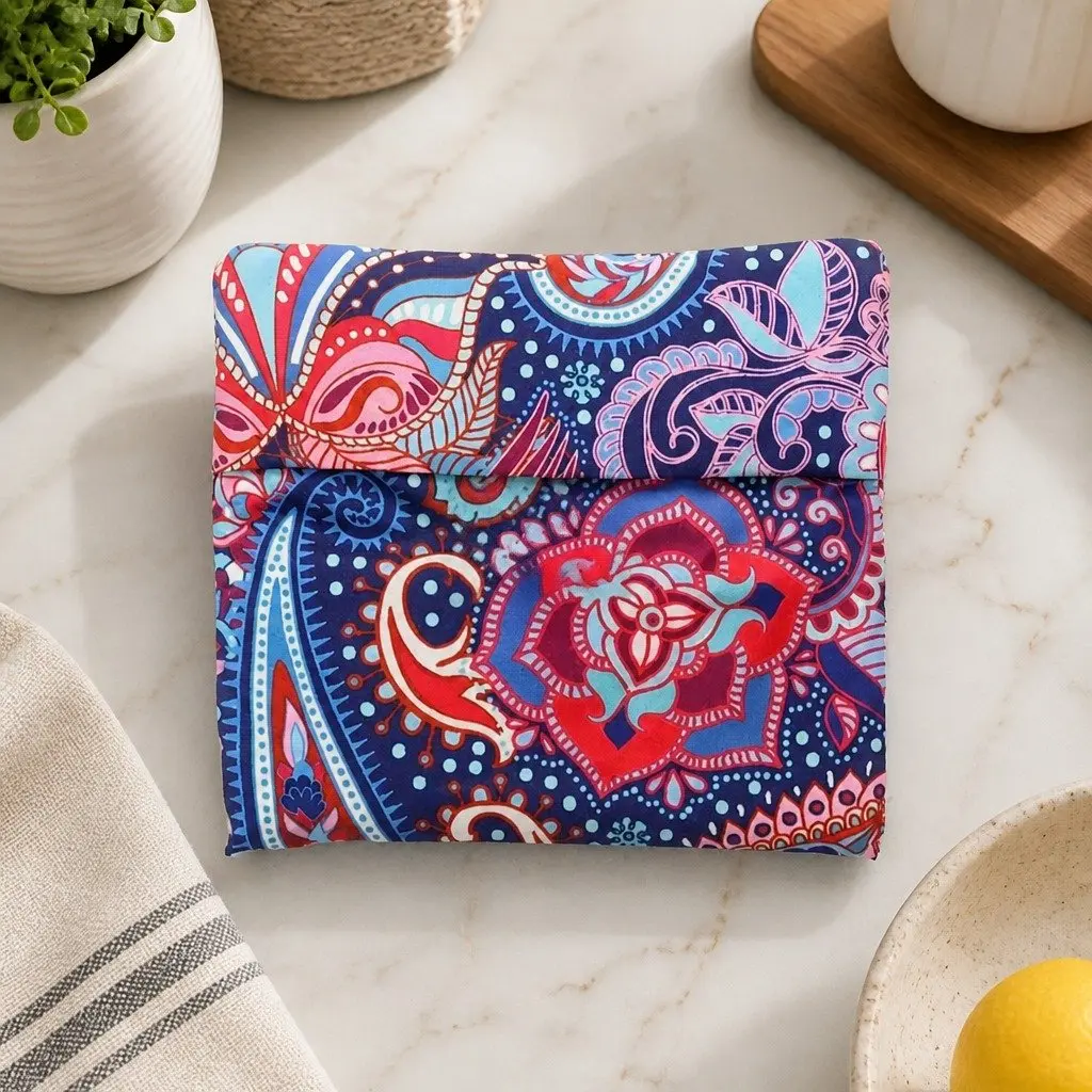 Medium Boho Paisley Reusable Shopping Tote