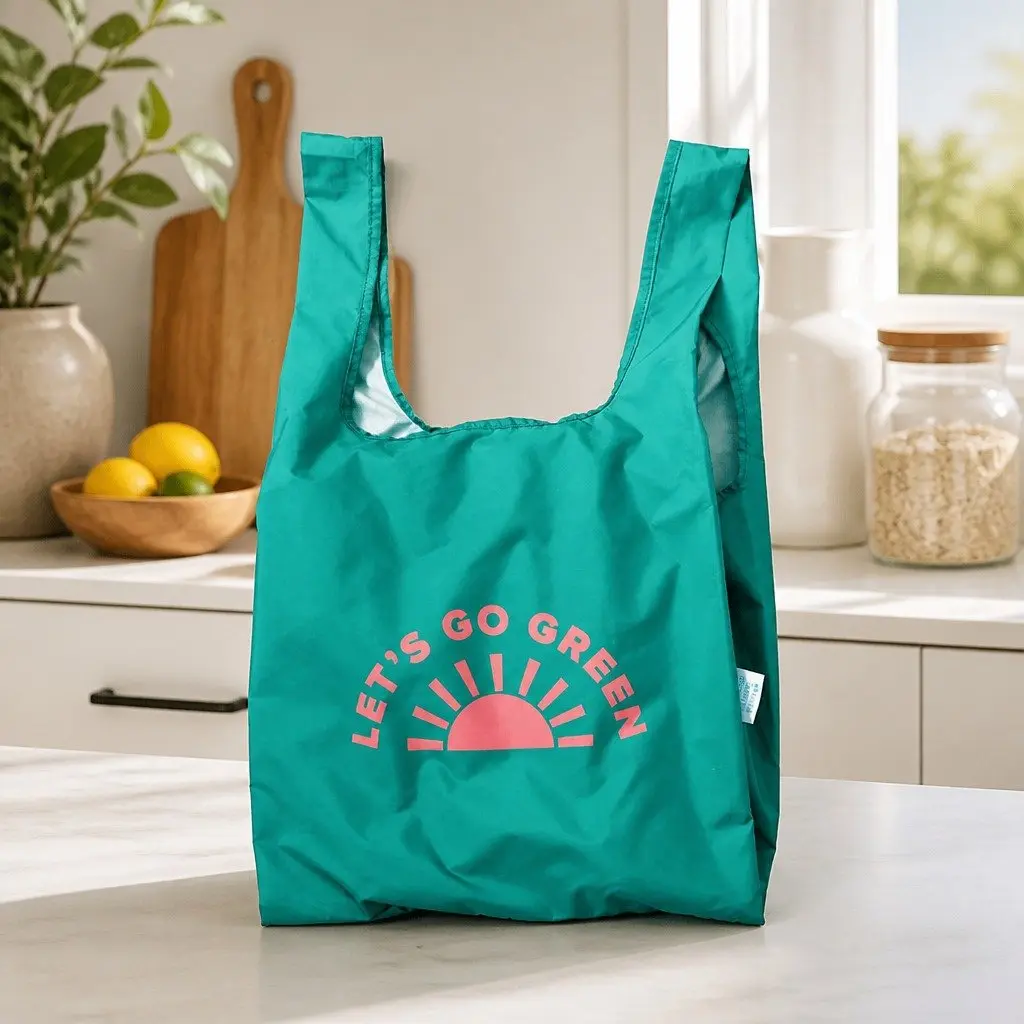 Eco-Friendly Medium Reusable Grocery Tote with Pouch