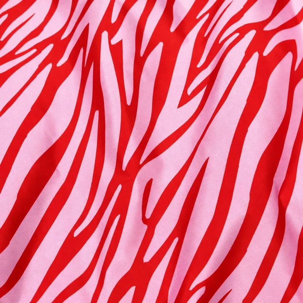 Reusable Shopping Bag Medium Zebra Pattern Foldable Grocery Tote Water-Resistant