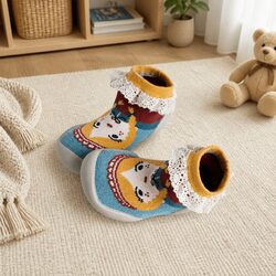 Marie Lace Kids Slipper Socks 18-19 for Comfort