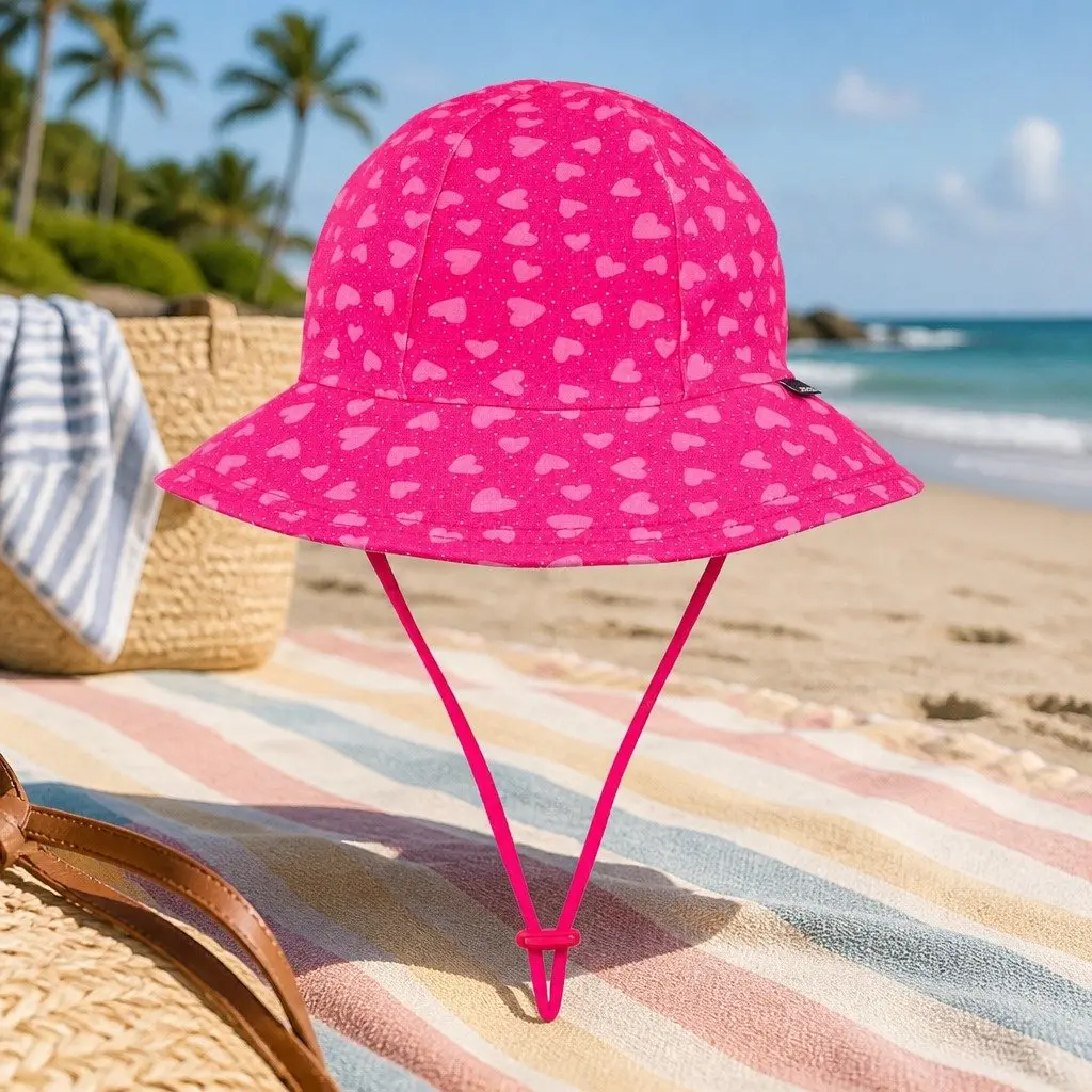 Kids Ponytail Bucket Hat with Sun Protection