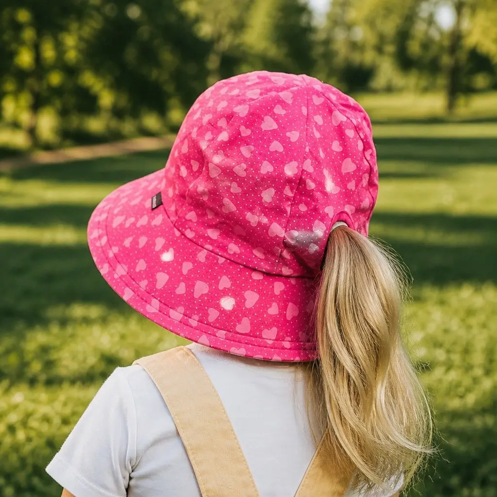 Kids Bucket Hat Cotton Large Pink