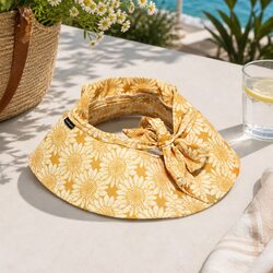 Kids Sunflower Sunhat with Wide Brim and Chin Strap