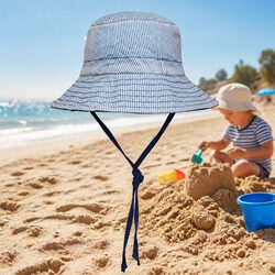 Kids Reversible Bucket Hat with Wide Brim UPF50+ Protection