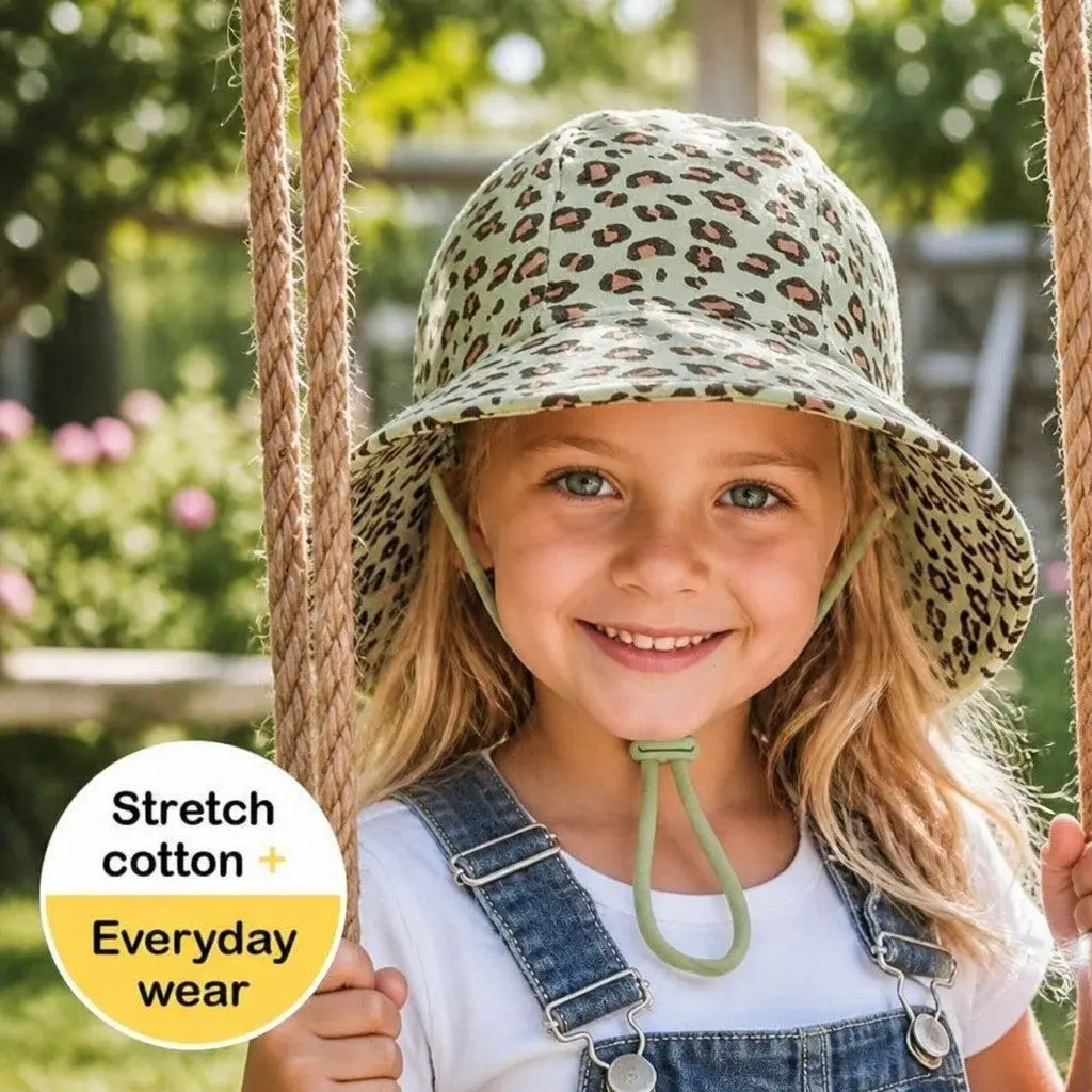 Leopard Print Toddler Bucket Hat with UPF50+ Protection