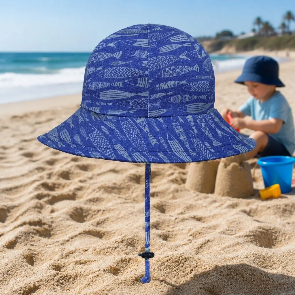Toddler Bucket Hat with Fish Pattern and UPF50+