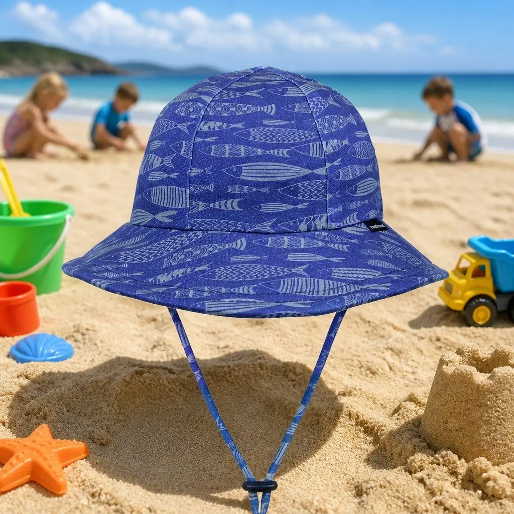 Toddler Bucket Hat with Fish Pattern and UPF50+