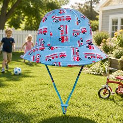Fire Truck Toddler Bucket Hat XS with UPF50+ Protection