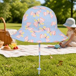 Toddler Bucket Hat with Butterfly Design and UPF50+ Protection