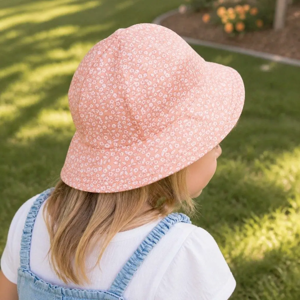 Toddler Bucket Hat Cotton S Petunia Soft Flexible Brim UPF50+ Sun Protection