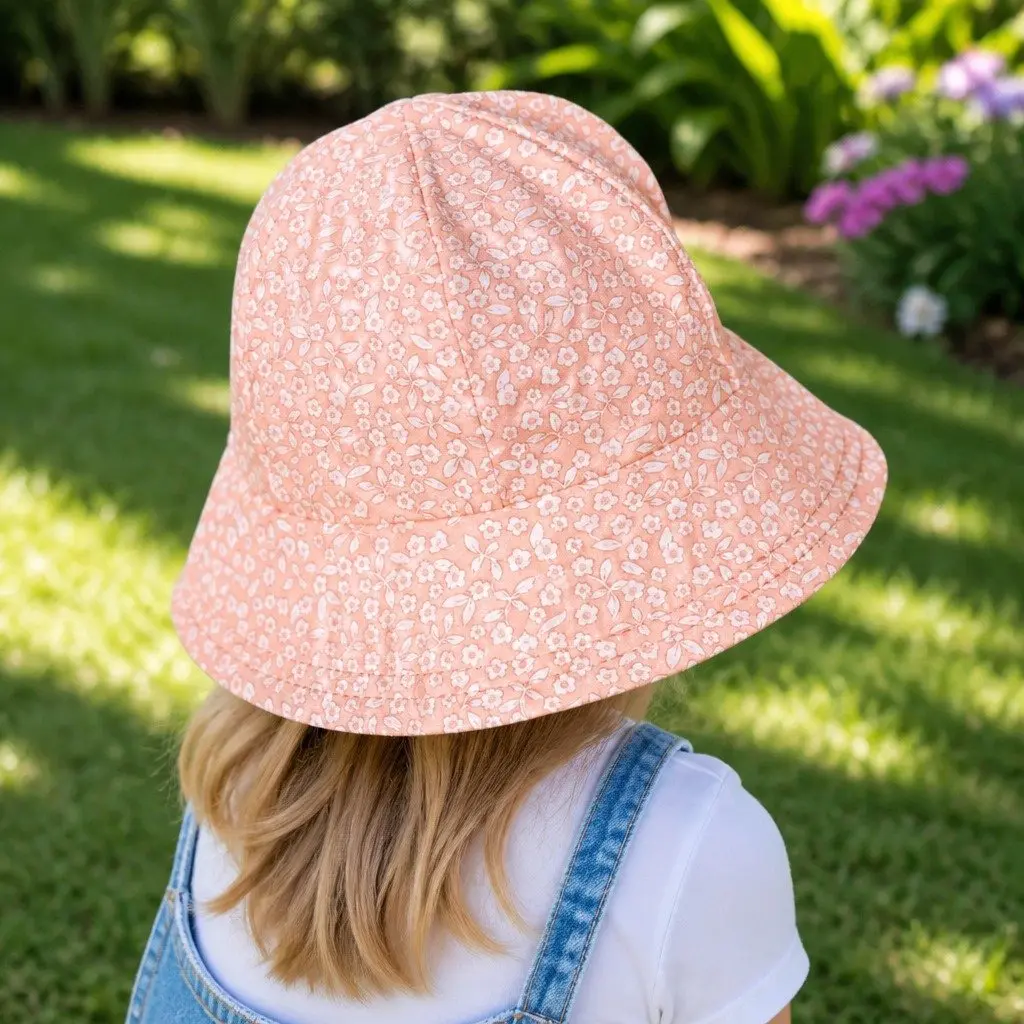 Toddler Bucket Hat Cotton S Petunia Soft Flexible Brim UPF50+ Sun Protection