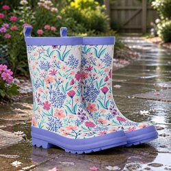 Durable Kids Matte Rain Boots in Size 4