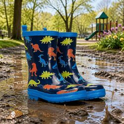 Exceptional Kids Waterproof Rain Boots with Dino Design