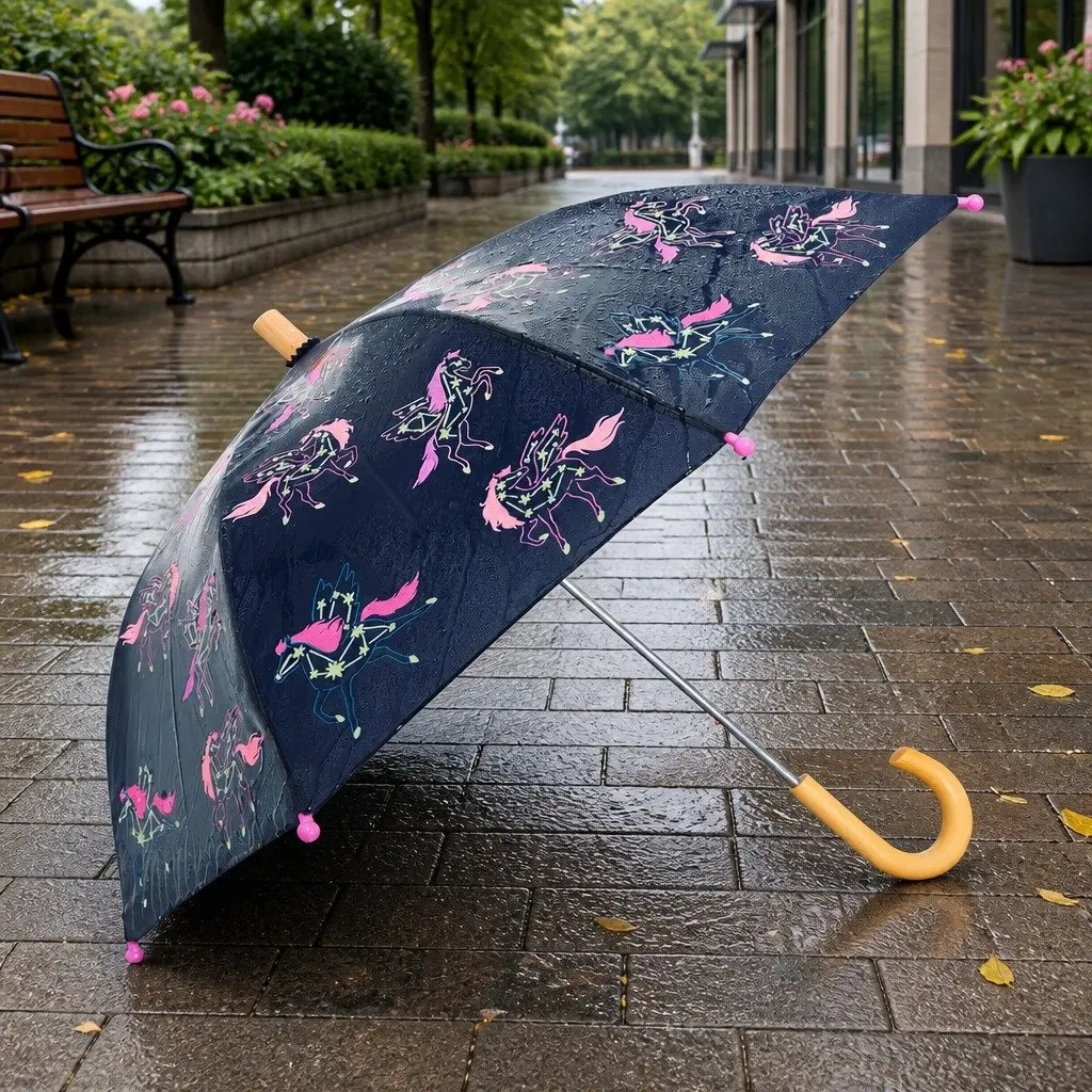 Kids Umbrella Polyester 23 Inch Colour Changing Pegasus Constellations