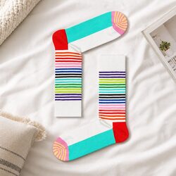 Mint Blue Adult Half Stripe Socks Size 36-39