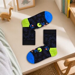 Kids Cat Socks Size 4-6 Years Colourful Combed Cotton Reinforced Heel Toe