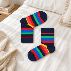Colorful Kids Stripe Socks for 2-3 Years with Reinforced Toe