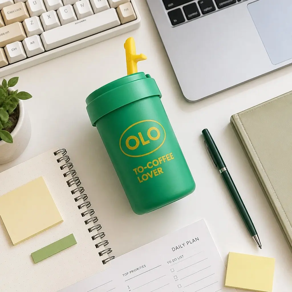 Portable Double-Layer Insulated Coffee Cup 380ml