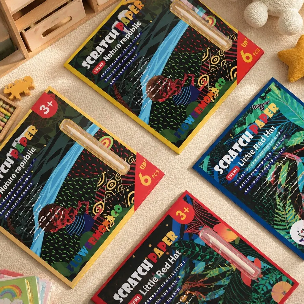 Kids Scratch Art Set with 3 Themes