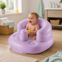 Durable Inflatable Baby Chair for Safe Sitting - Purple/Gray