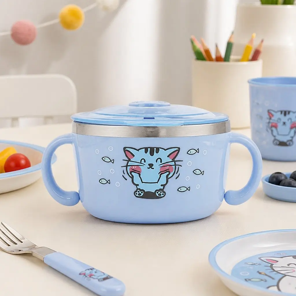 Kids Stainless Steel Bowl 480ml in Blue