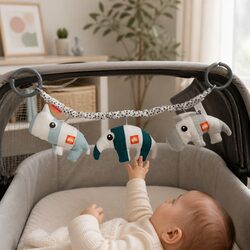 Blue Stroller Attachment Pram Toy Deer Friends for Baby