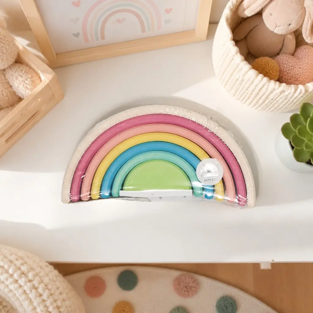 Rainbow Stacker Pastel Small Toy Building Blocks Set