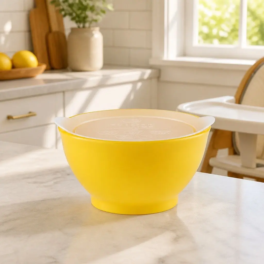 Kids Spill-Proof Anti-Slip Bowl Stage 1 Feeding Toddler Infant Self-Feed Pink