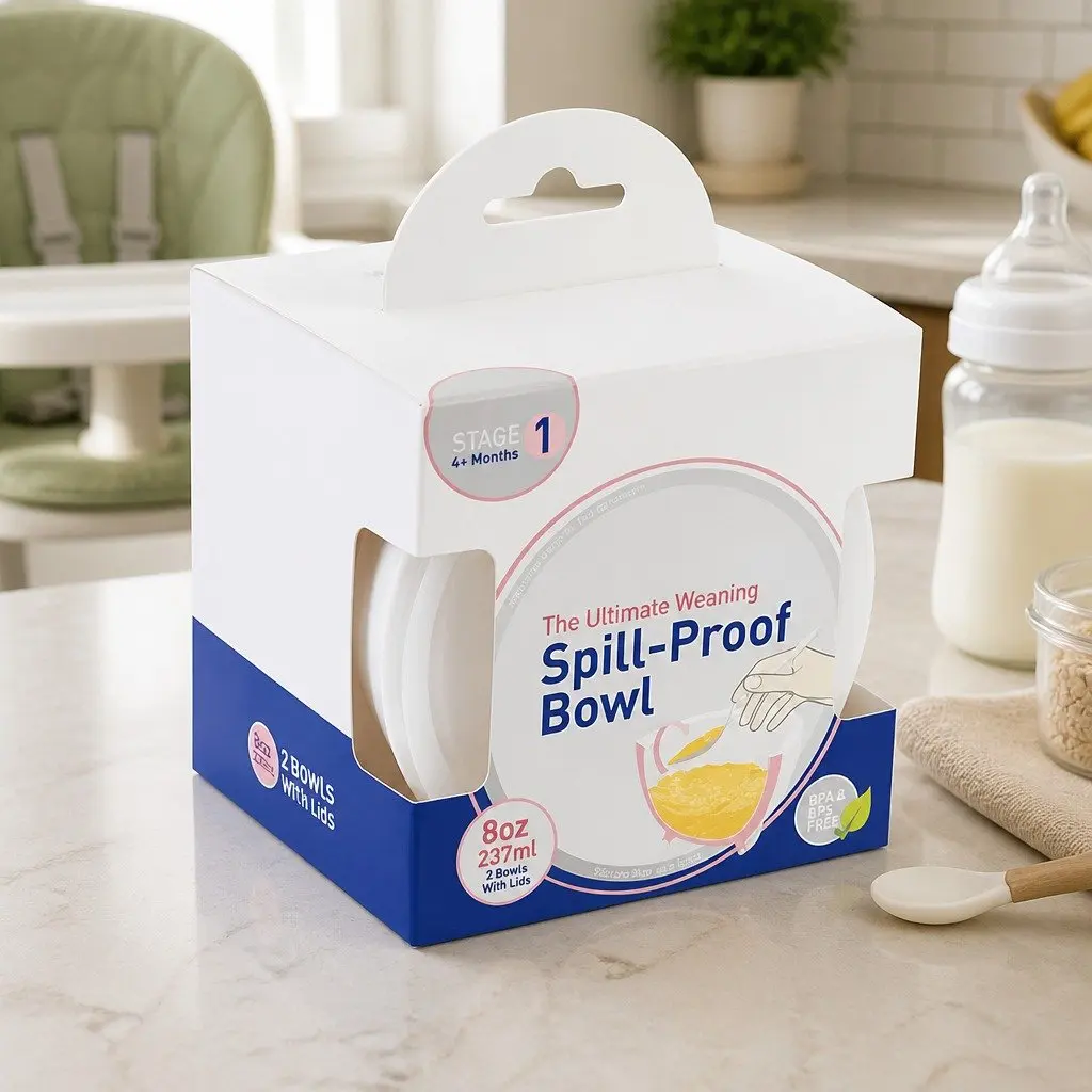 Kids Spill-Proof Anti-Slip Feeding Bowl Twin Pack Green