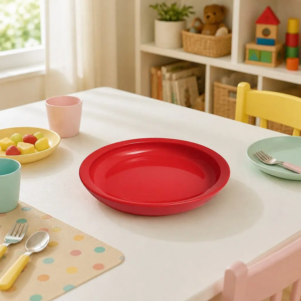 Kids Spill-Proof Plate Smart-Edge Technology Feeding Dish Non-Toxic Microwave