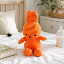 Miffy Sitting Plush Toy in Corduroy Orange - 23cm