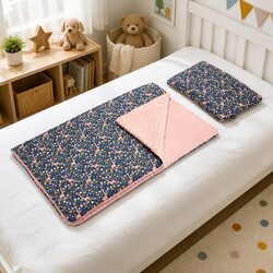 Kids Poncho Pillow Set Cotton Double-Sided Cape Nap Blanket Toddler Kindergarten