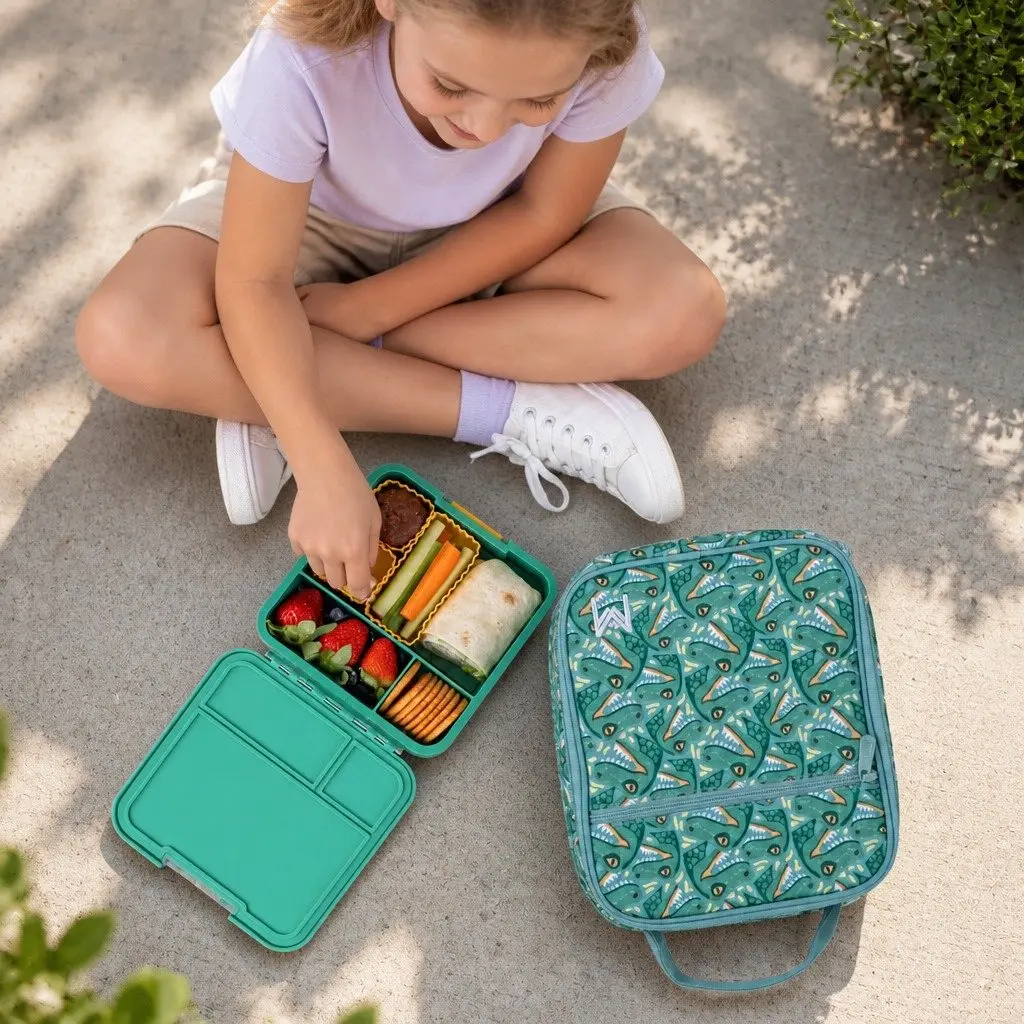 Bento Three Kids Lunch Box Leakproof Compartments Sandwich Wrap Salad Storage