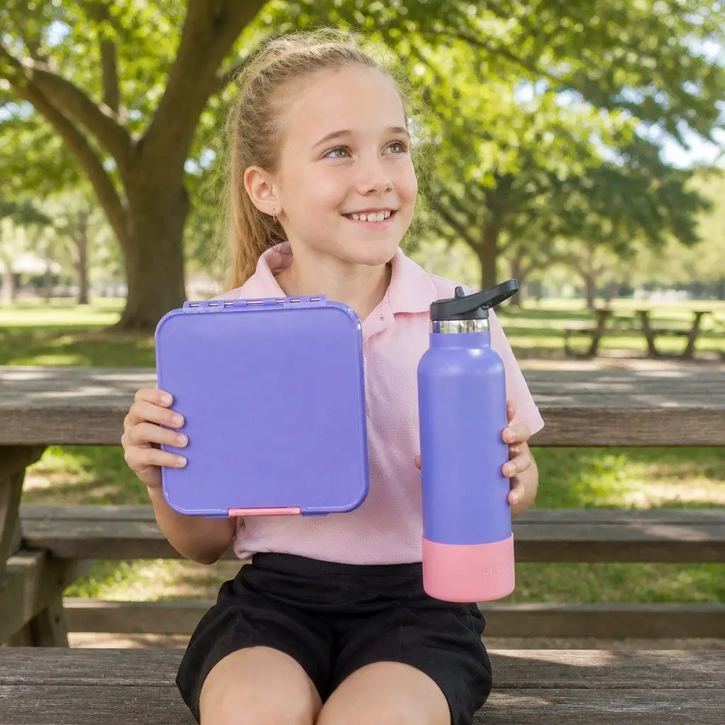 Bento Three Lunch Box for Kids Grape Compartment Leakproof Airtight Container