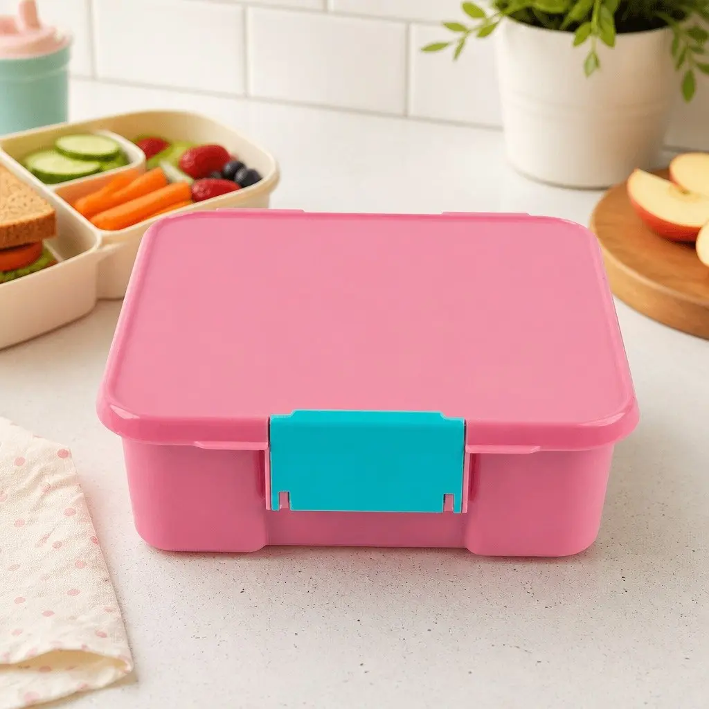 Leakproof Bento Three Kids Lunch Box with Large Compartments