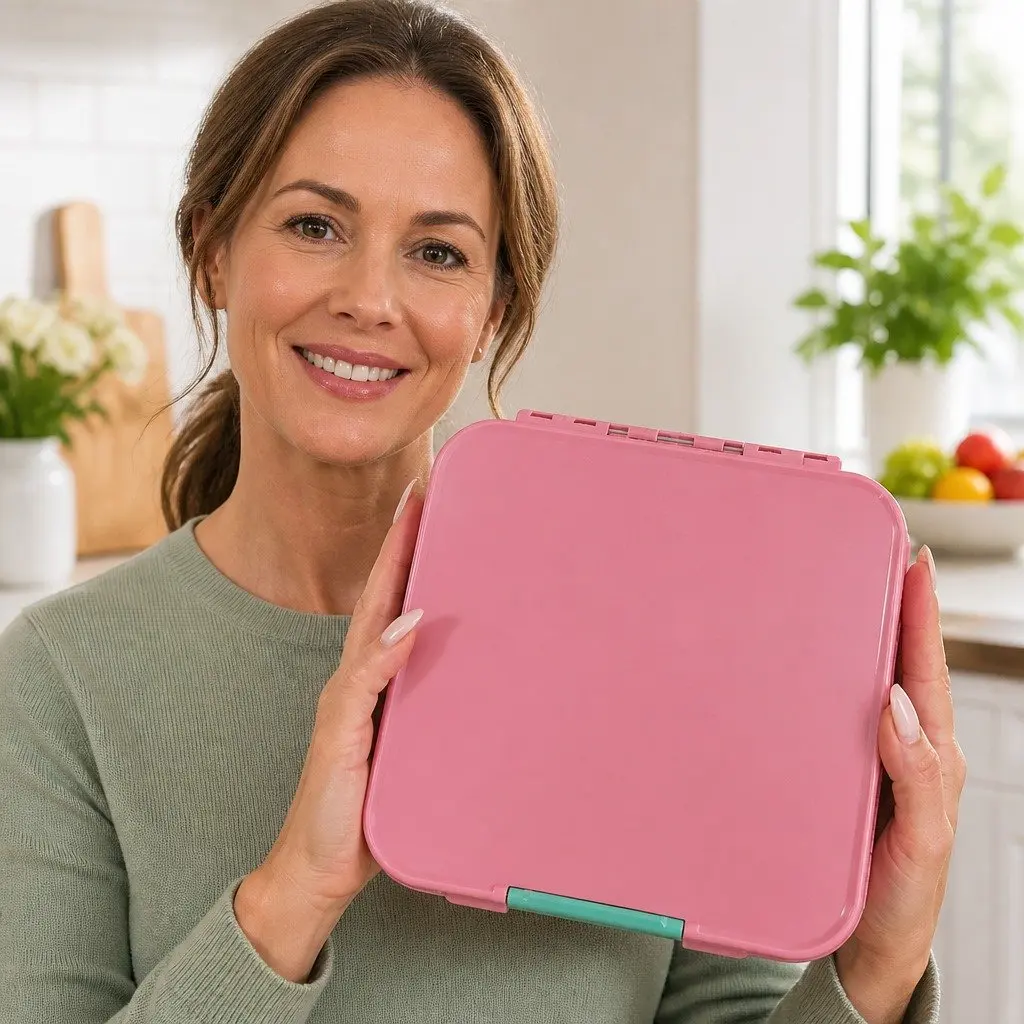 Leakproof Bento Three Kids Lunch Box with Large Compartments