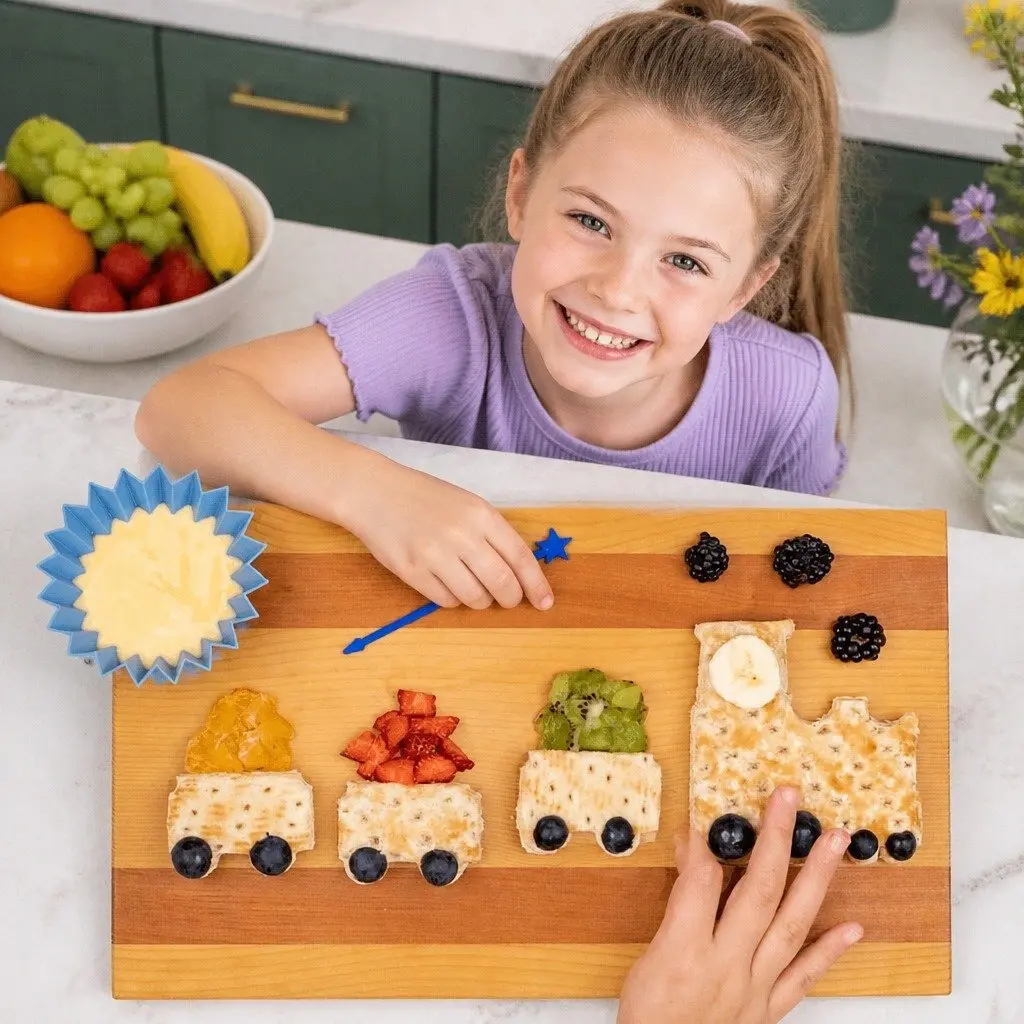 Sandwich Cutters Set Plastic 2 Piece Aeroplane Train