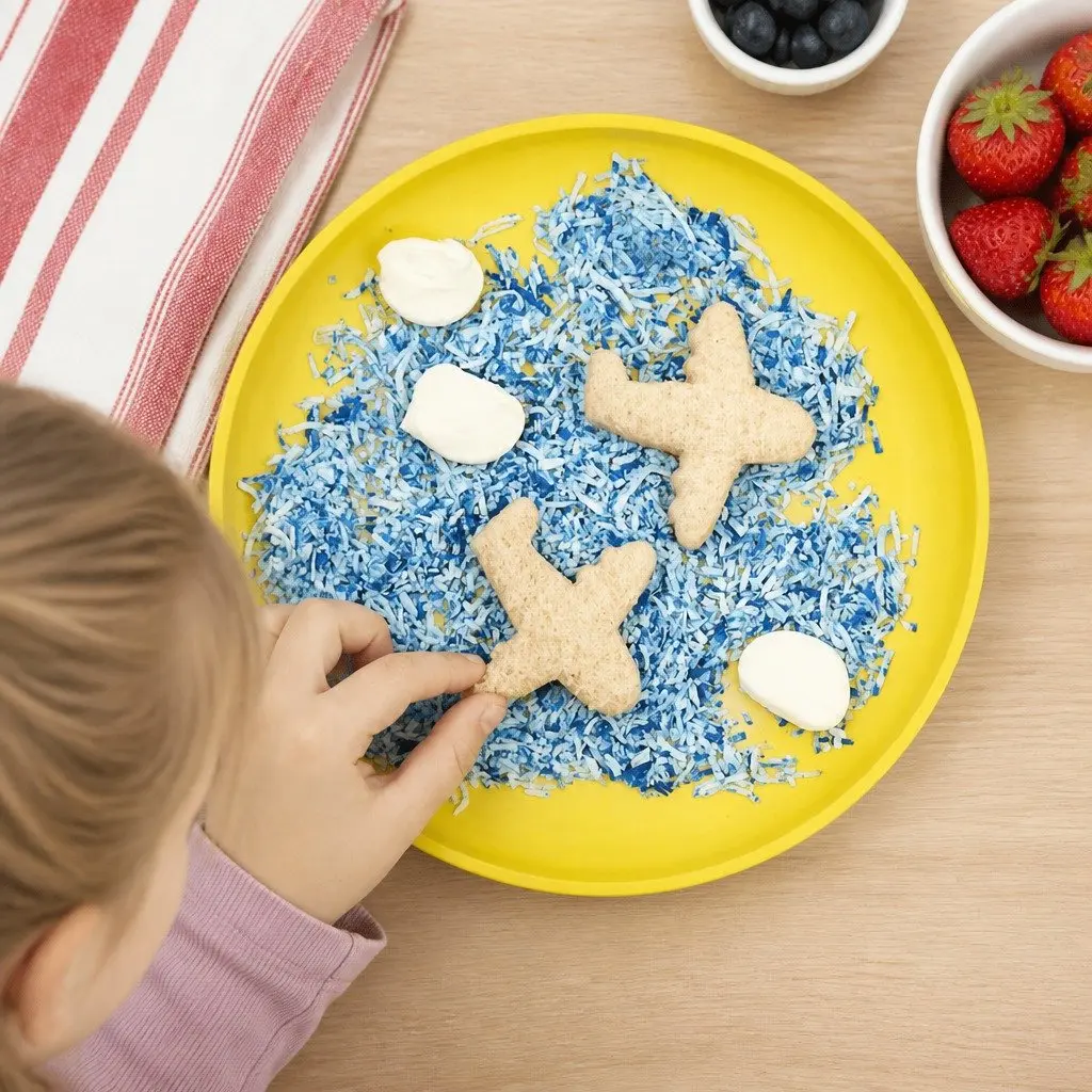 Sandwich Cutters Set Plastic 2 Piece Aeroplane Train