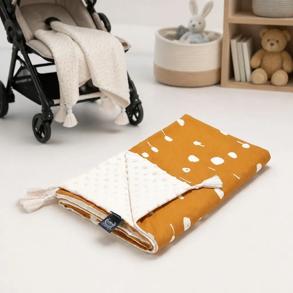 Baby Blanket Cotton Minky Medium Snowflake Sheela Ecru