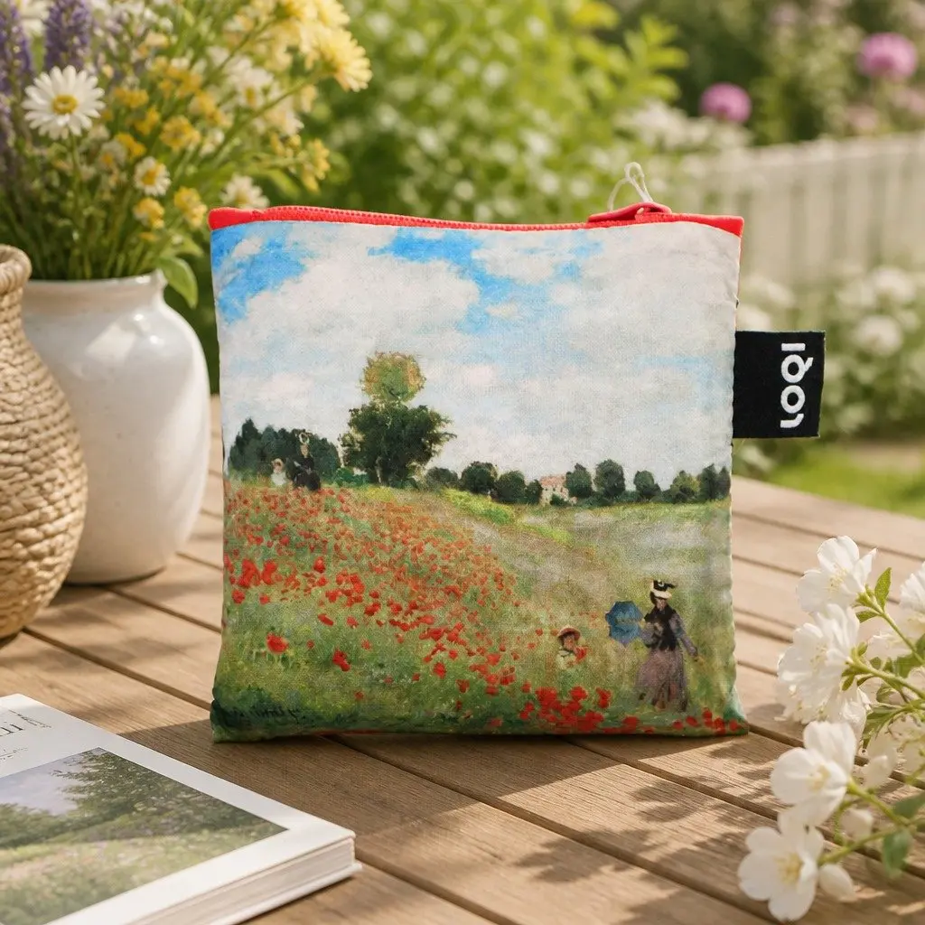 Tote Bag Lightweight Fabric Wild Poppies Art Print Spacious