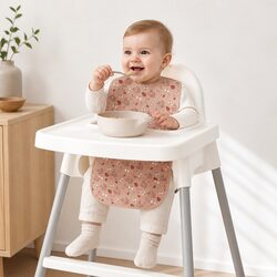 Premium Long Coated Baby Bib for Mess-Free Meals