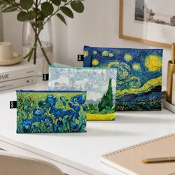 Artistic Zip Pockets Set of 3 in Van Gogh Designs